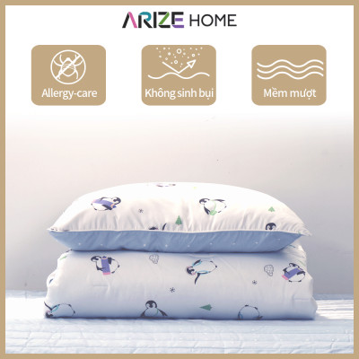 Chăn Chần Bông Arize Vải Microfiber Chim Cánh Cụt Penguin 1.5x2m