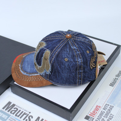 Nón nam, mũ lưỡi trai Ông Địa U lệch phối vải jeans form đẹp thời trang đường phố