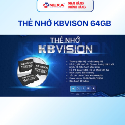 [ Hàng chính hãng] Thẻ Nhớ Giám Sát Micro SD 64GB KBVISION KBT-64GB