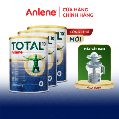 Combo 3 TPBS Anlene TOTAL 10 lon 800g tặng máy vắt cam