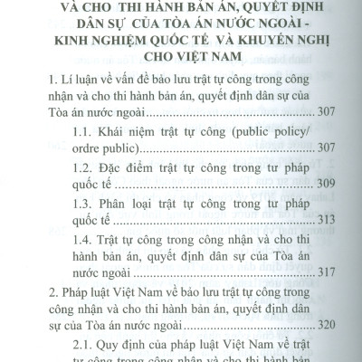 Công Nhận Và Cho Thi Hành Bản Án, Quyết Định Dân Sự Của Toà Án Nước Ngoài Trong Bối Cảnh Toàn Cầu Hoá Và Khuyến Nghị Cho Việt Nam (Sách chuyên khảo) - TS. Nguyễn Thu Thuỷ chủ biên