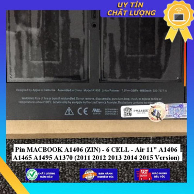 Pin dùng cho MACBOOK A1406 Air 11" A1406 A1465 A1495 A1370 (2011 2012 2013 2014 2015 Version) - Hàng Nhập Khẩu New Seal