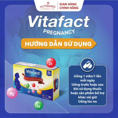 Viên uống Vitafact Pregnancy hỗ trợ bổ sung dưỡng chất và dự phòng dị tật cho thai nhi (30 viên) - Nutramed