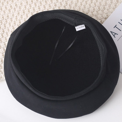 Mũ Nồi Dạ Beret Chất Kaki Phong Cách Hàn Quốc NK487 Màu Đen