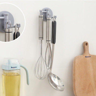 Móc Nhựa Dán Tường 3 Nhánh Xoay 180° 3IN1 Kèm Miếng Keo Dính Tường Treo Đồ Đa Năng