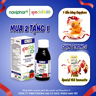 TPBVSK Special Kid Vision - Siro tăng cường thị lực, cơ chế bảo vệ mắt 3 lớp, hỗ trợ ngăn ngừa ánh sáng xanh (125ml) [Nhập khẩu Pháp]