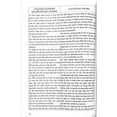 So sánh Luật Đất đai năm 2024 với Luật Đất đai năm 2013 (sửa đổi, bổ sung năm 2018)