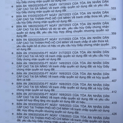 Tuyển Tập Các Bản Án Của Toà Án Nhân Dân Cấp Cao Về Quyền Sử Dụng Đất Và Tài Sản Gắn Liền Với Đất