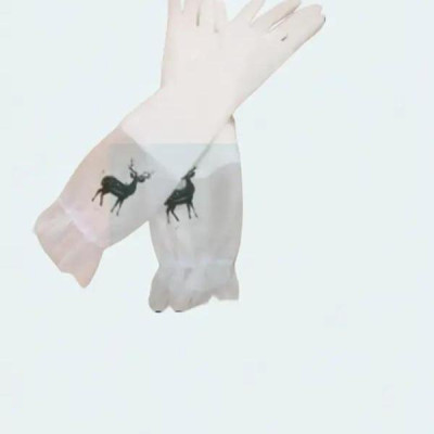 Găng Tay Cao Su Dài Có Chun Chống Tuột, Siêu Size Hình Hươu  Chống Nước Rửa Bát Chống Nước