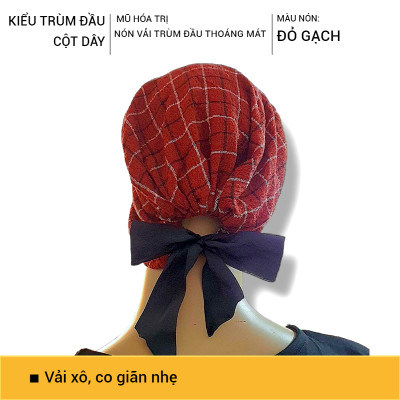 [NƠ RUY BĂNG] Nón vải trùm đầu, mũ vải mềm, mũ trùm đầu có thun co giãn, dây ruy băng cột nơ, khăn trùm đầu may sẵn, khăn đội ngủ