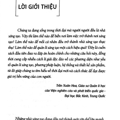 Sáng Tạo - Phương Thức Làm Việc Và Sinh Tồn Trong Tương Lai
