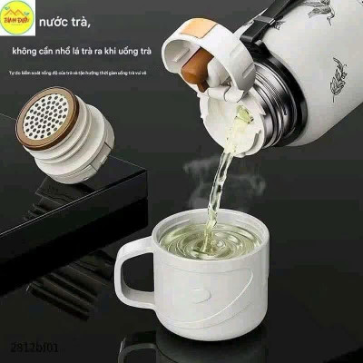 Bình Giữ Nhiệt Flower Cup Linh Chi Bedding Dung Tích Lớn Bằng thép Không Gỉ