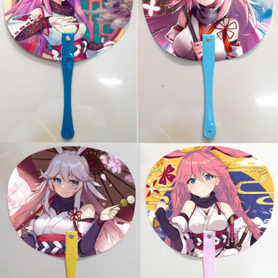 Qụat cầm tay in ảnh 2 mặt khác nhau Honkai Impact 3