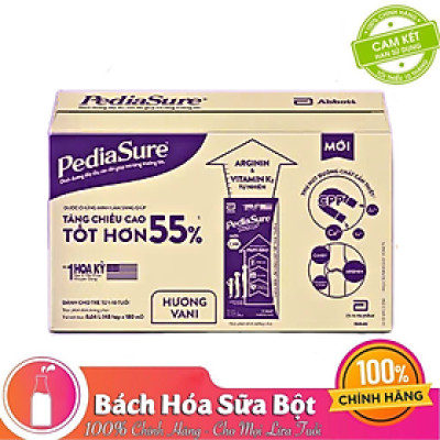 Thùng 48 Hộp Sữa Nước Abbott Pediasure Vani 180ml cho trẻ từ 1 - 10 tuổi