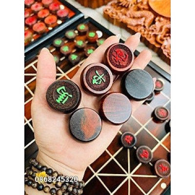 Bộ bàn cờ tướng 50×52×3cm  +quân cờ gỗ trắc kt 4,0×1,5cm  