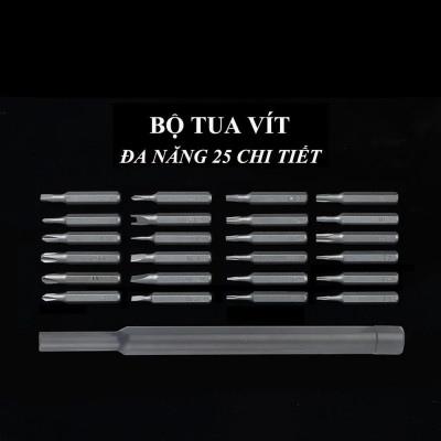 Bộ tua vít đa năng mini 24 đầu và 1 cán xoay chất liệu thép từ tính cao cấp sửa chữa máy móc, điện tử cỡ nhỏ