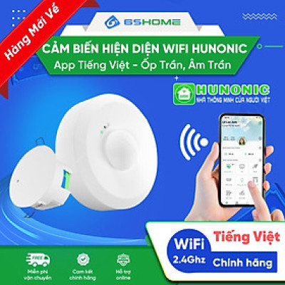 Cảm Biến Hiện Diện Ốp Trần, Âm Trần WiFi Hunonic HPR, Cảm Biến Hơi Thở, Phát Hiện Chính Xác Người, Bật Tắt Đèn Tự Động