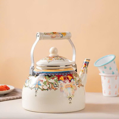 Ấm Đun Nước Bếp Từ Thép Tráng Men Lớn 3.3L Retro Kiểu Hoàng Gia – Tiện Lợi & Sang Trọng - HÀNG CHÍNH HÃNG MINIIN