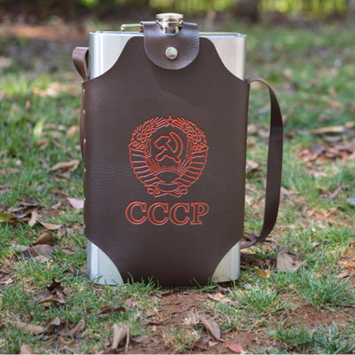 Bình Đựng Rượu INOX CCCP Cao Cấp 0,5L - 1L - 2L - 3,5L - 5L Tặng Bao Da