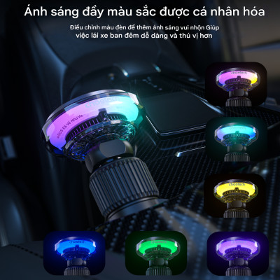 Giá đỡ điện thoại Magnetic 15W Choetech T233-F chuẩn Qi2 với đèn LED đổi màu - Hàng chính hãng