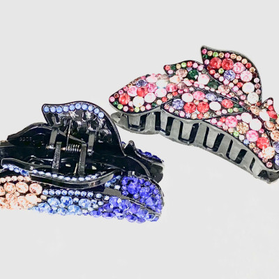 Kẹp Tóc Sau Hình Chiếc Lá Đính Đá - Phụ Kiện Sang Trọng Cho Nét Đẹp Quý Phái Dành Cho Người Yêu Thương