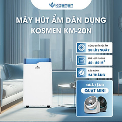 Máy Hút Ẩm Dân Dụng Kosmen KM-20N - Thích Hợp Không Gian 80m2 - Hàng Chính Hãng Bảo Hành 24 Tháng