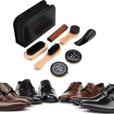 Bộ Dụng Cụ Đánh Giày 7 Món Kèm Si Đánh Bóng Tiện Lợi