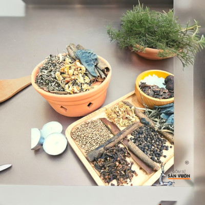 Bếp Xông Thảo Dược Gốm Đất Nung Tự Nhiên (terracotta) D15cm x H7cm