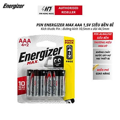 Pin Max 4 + 2 Viên Energizer E91 BP4+2 AAA (Bao bì mới)