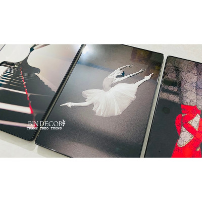 (ẢNH THẬT) Tranh treo tường âm nhạc và múa ba lê bộ 3 tấm trang trí decor kèm đinh