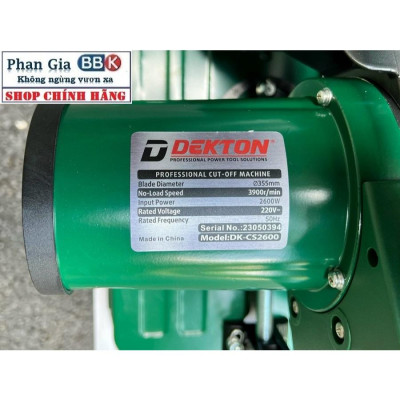 Máy cắt sắt DEKTON CS 2600W, Nặng 15KG, Mô tơ 100% Dây đồng, Bảo hành 12 tháng