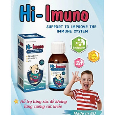 [Hàng chính hãng]Siro Tăng Đề Kháng, Tăng Cường Sức Khỏe Cho Trẻ Em HI-IMUNO (100ml)