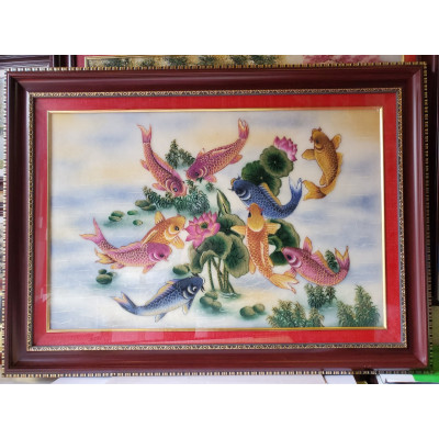 TRANH ĐÁ TỰ NHIÊN - CỬU NGƯ QUẦN TỤ