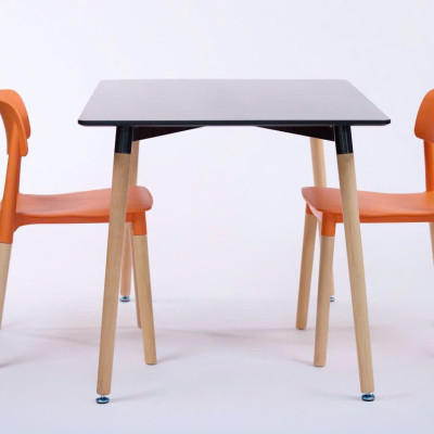 Bộ bàn ghế Juno Sofa KT 1m2 x 80 cm x cao 75 cm  và ghế chân gỗ sồi, mặt nhựa PP 