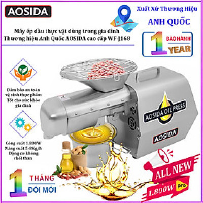 Máy ép dầu thực vật Nóng và Lạnh. Thương hiệu Anh Quốc AOSIDA cao cấp WF-J168 - Hàng chính hãng