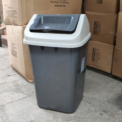 THÙNG RÁC NẮP LẬT CAO CẤP 60L MÀU ĐEN