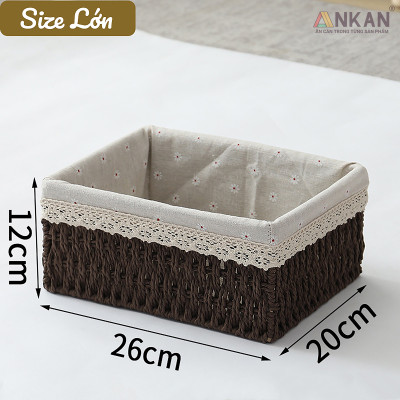 Giỏ Mây Đựng Đồ, Giỏ Đựng Đồ Ăn Vặt ANKAN, Phù Hợp Các Phòng Spa, Khách Sạn Và Trang Trí Trong Nhà