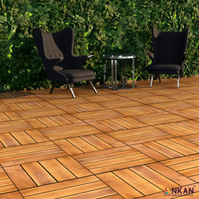 Vỉ Gỗ Lót Sàn Ban Công Cao Cấp 4 Nan – Chống Thấm, Bền Bỉ, Màu Vàng Sang Trọng