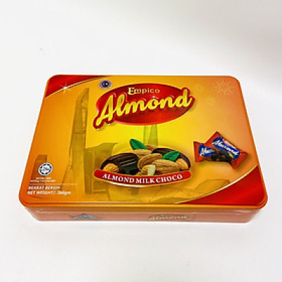 Sôcôla sữa hạnh nhân_hộp sắt  Empico 260g- màu  Cam