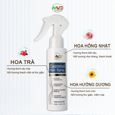 Xịt dưỡng tóc phục hồi hư tổn hương nước hoa Cazoova Hair Spray 100ml
