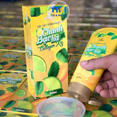 Kỳ Tế Bào Chết Collagen X3 Tẩy Tế Bào Chết Chanh Bạc Hà Làm Sạch An Toàn The Mát Dịu Nhẹ Đông Anh Chính Hãng 200ml