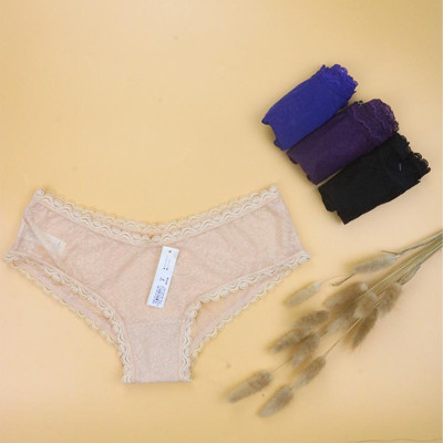 Quần Lót Nữ Lụa Cao Cấp LUPERI LU3QL726 Dáng Hipster Nâng Mông Phối Ren Viền Cạp Chất Liệu Thoáng Mát Nhẹ Mềm Quyến Rũ