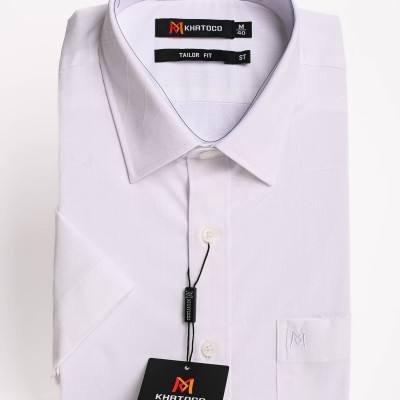 Áo sơ mi nam Khatoco tay ngắn lai bằng