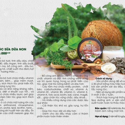 Kem ủ tóc sữa dừa non MẸ KEN (200ml) - kem dưỡng tóc, mềm mượt, giảm khô, chẻ ngọn