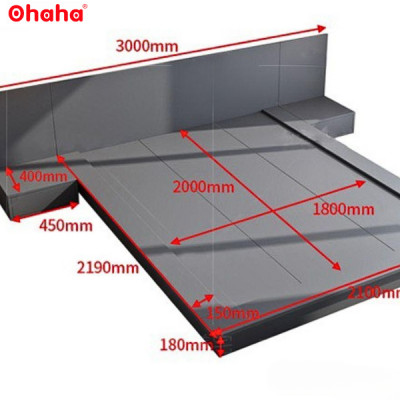 [Kèm Video thực tế & Miễn phí vận chuyển, lắp đặt] Giường ngủ bệt thông minh kiểu Nhật cao cấp có vách ốp đầu giường và đèn Led cảm ứng Ohaha - GB003