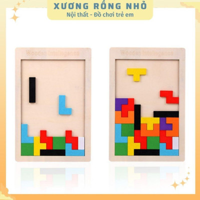 Đồ Chơi Xếp Hình Thông Minh, Đồ Chơi Xếp Gạch bằng gỗ 