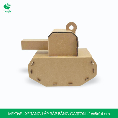 MFK06E - Xe tăng carton - 16x8x14 cm - Đồ chơi lắp ráp mô hình từ bìa carton cứng cao cấp