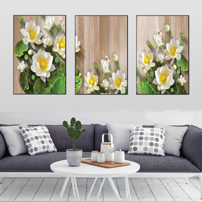 Bộ tranh Canvas 3 bức Hoa dừa T014 (60x40)