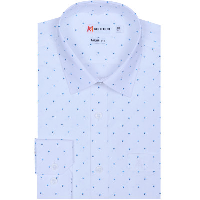 Áo sơ mi nam tay dài form suông Khatoco A1MD498T1-CNIN404-2508-D