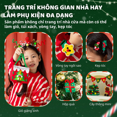 Kẽm nhung làm hoa cây thông trang trí giáng sinh cho bé DIY Noel Mideer Christmas Crafting